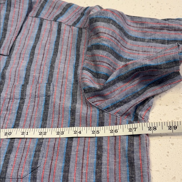 Columbia Linen Blend Striped Short Sleeve Button Up Shirt Men’s XXL - Picture 5 of 8
